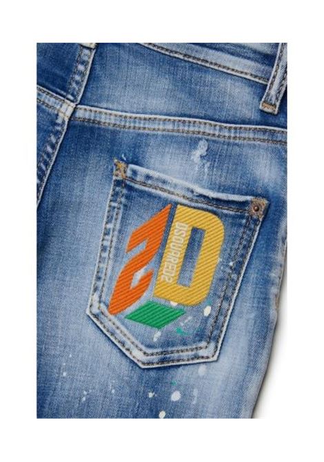 Jeans dritti con ricamo DSQUARED2 JUNIOR | DQ2252 D0A7JDQ01